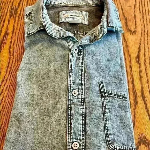 32 BAR BLUES Men’s size M denim dyed and twilled indigo, mixed with light blue - Picture 5 of 7